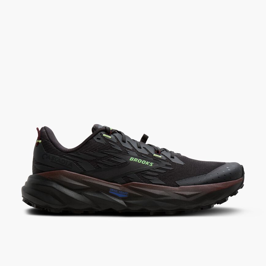 Brooks Cascadia 19 Phantom/Rum Raisin/Green