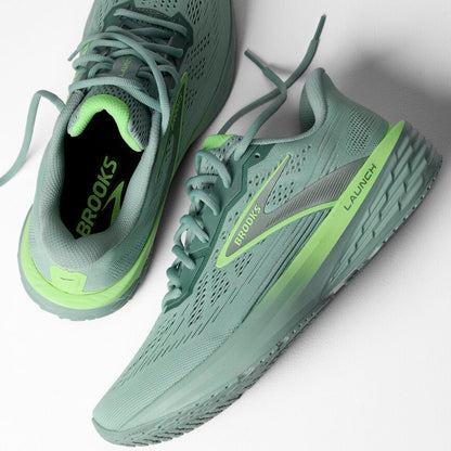 Brooks Launch 12 Gray Mist/Green