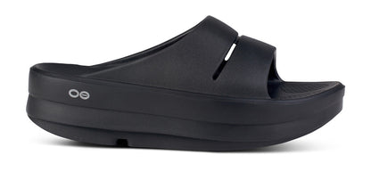 Oofos Women's Platform Slide Black