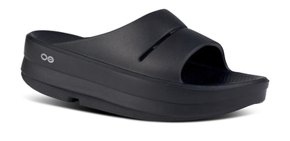 Oofos Women's Platform Slide Black