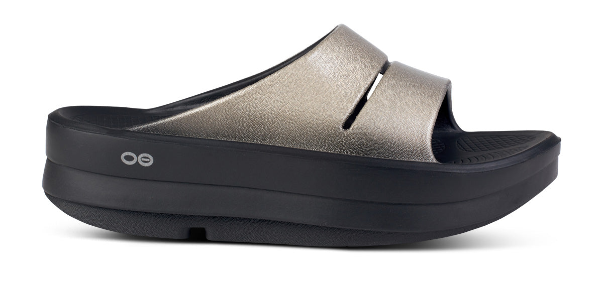 Oofos Women's Luxe Platform Slide Latte