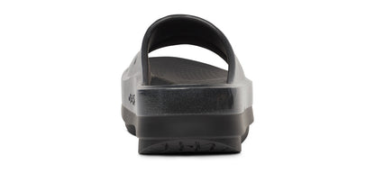 Oofos Women's Stacked Platform Slide Black Sparkle