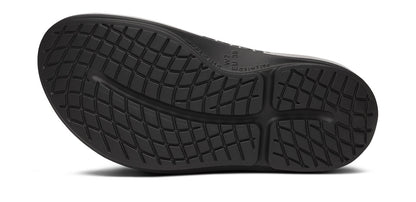 Oofos Women's Stacked Platform Slide Black Sparkle