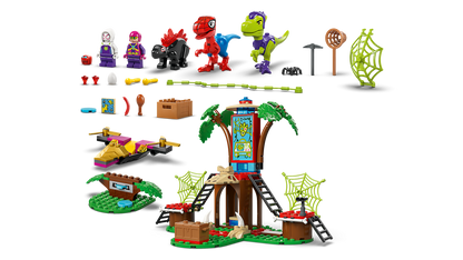Lego Spidey and Gobbys Raptor Battle at Tree House HQ
