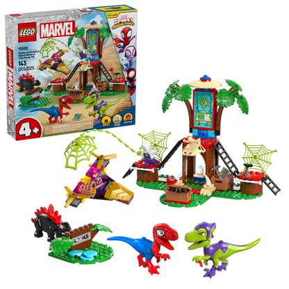 Lego Spidey and Gobbys Raptor Battle at Tree House HQ