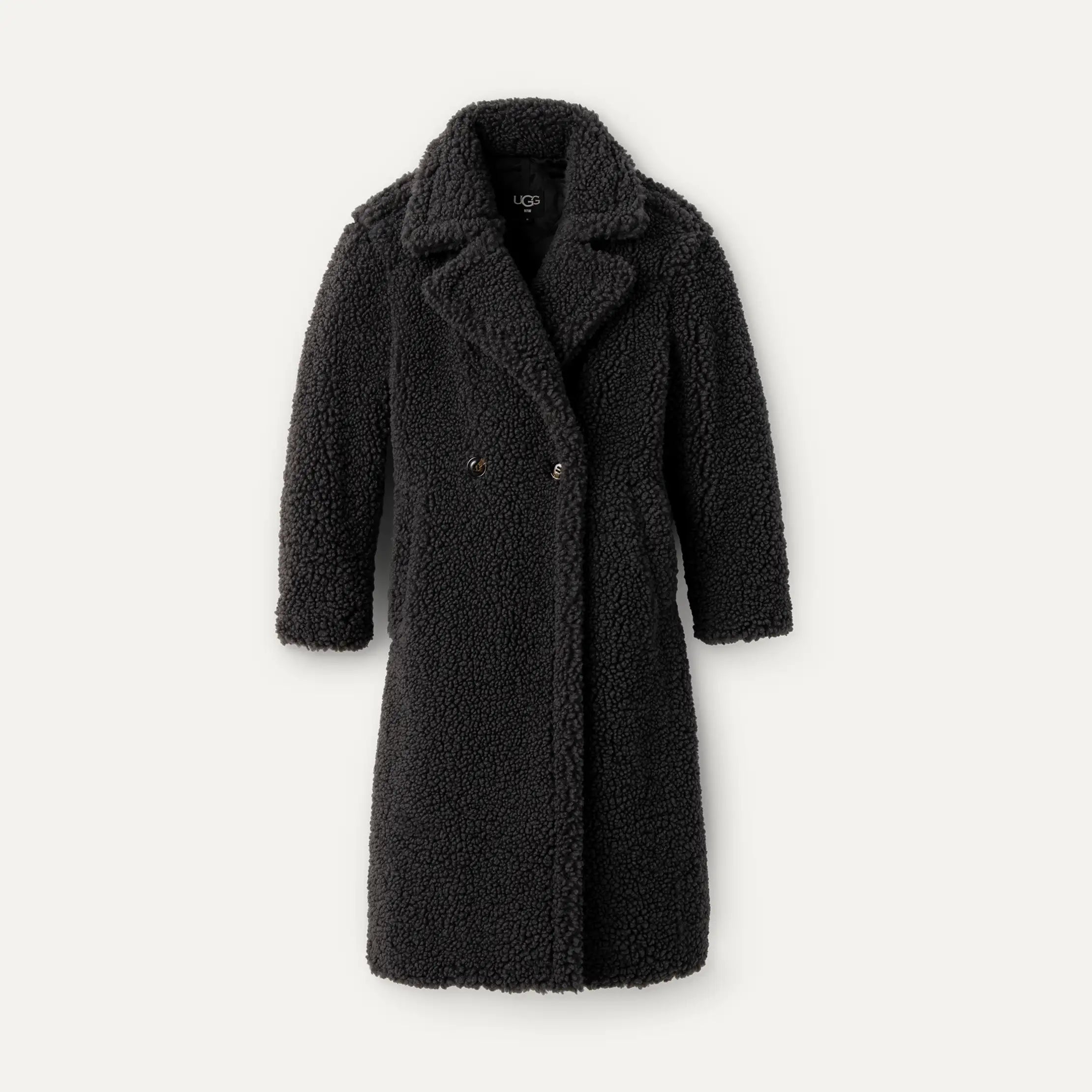 Ugg Gertrude Long Teddy Coat Ink Black