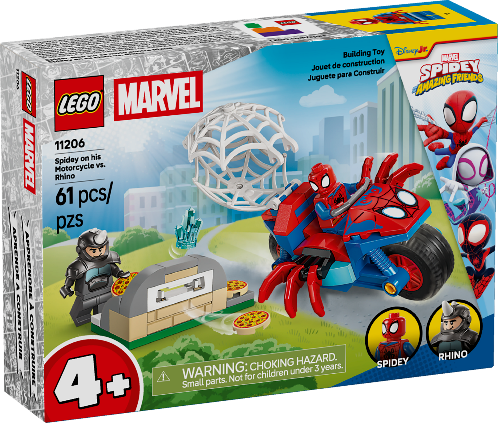 Lego Spidey on his Motorcycle vs Rhino