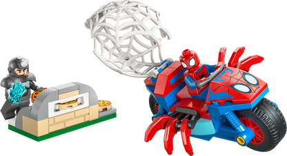Lego Spidey on his Motorcycle vs Rhino