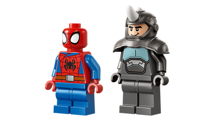 Lego Spidey on his Motorcycle vs Rhino