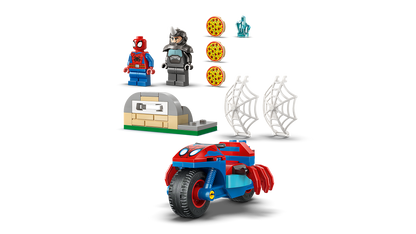 Lego Spidey on his Motorcycle vs Rhino