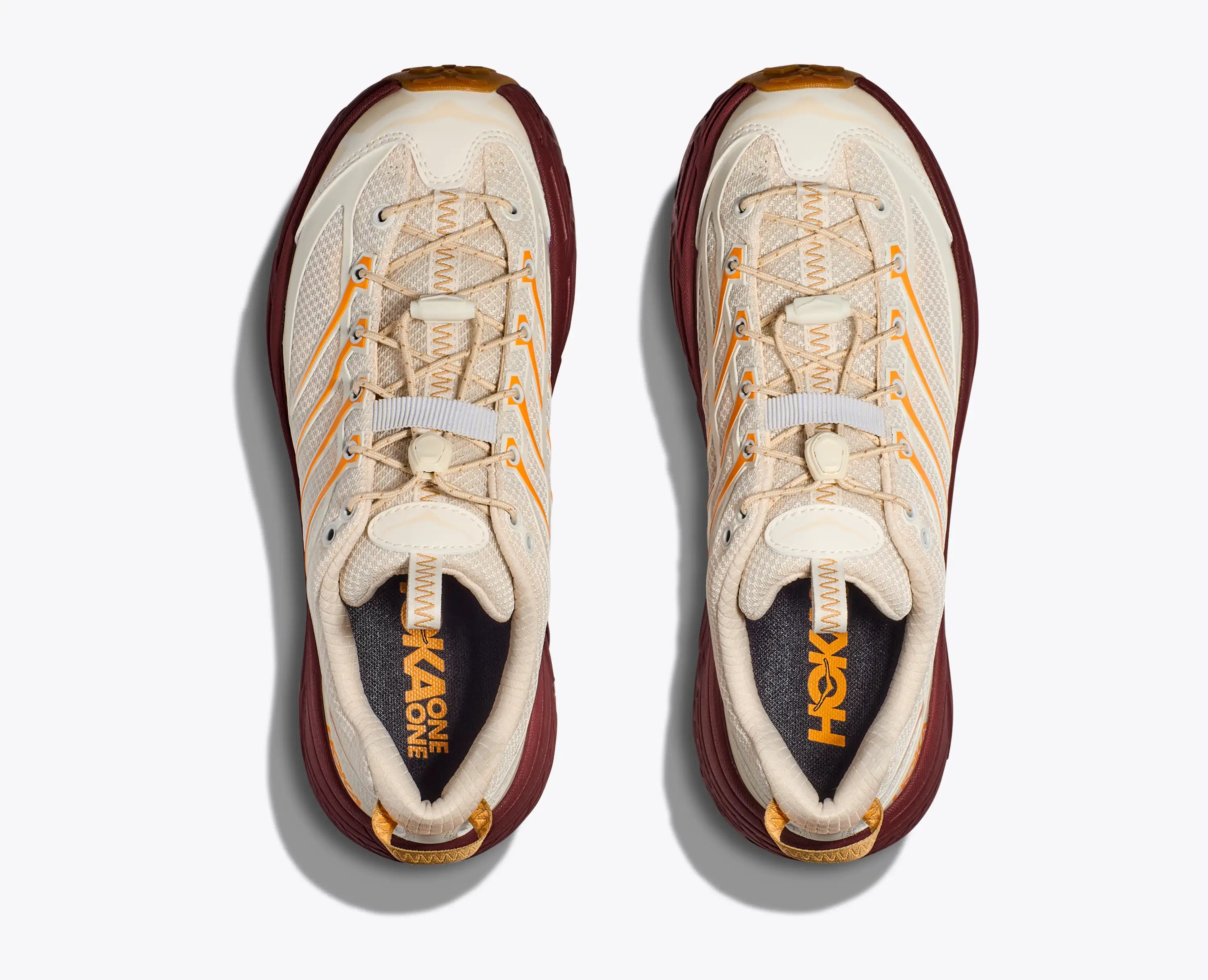 Hoka Mafate Three2 Vanilla Varsity Burgundy
