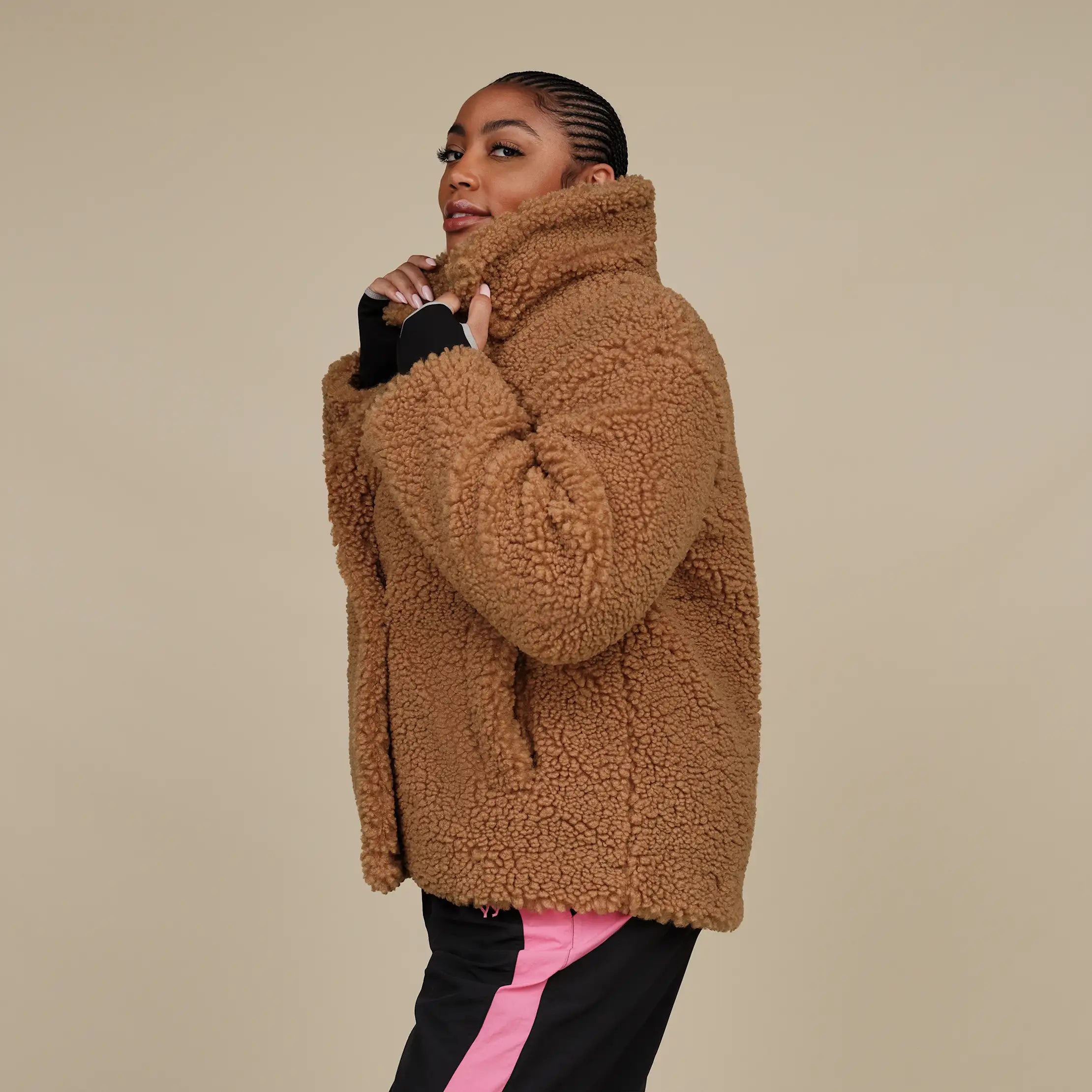 Ugg Gertrude Short Teddy Coat Chestnut