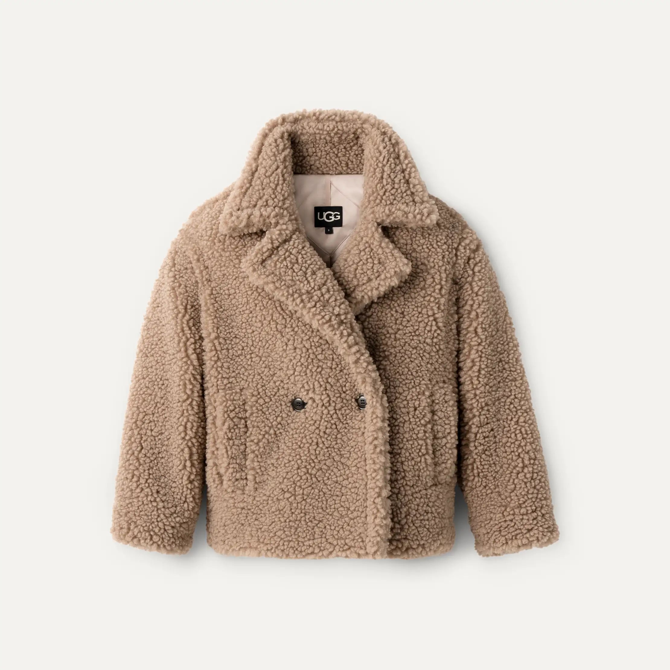 Ugg Gertrude Short Teddy Coat Putty