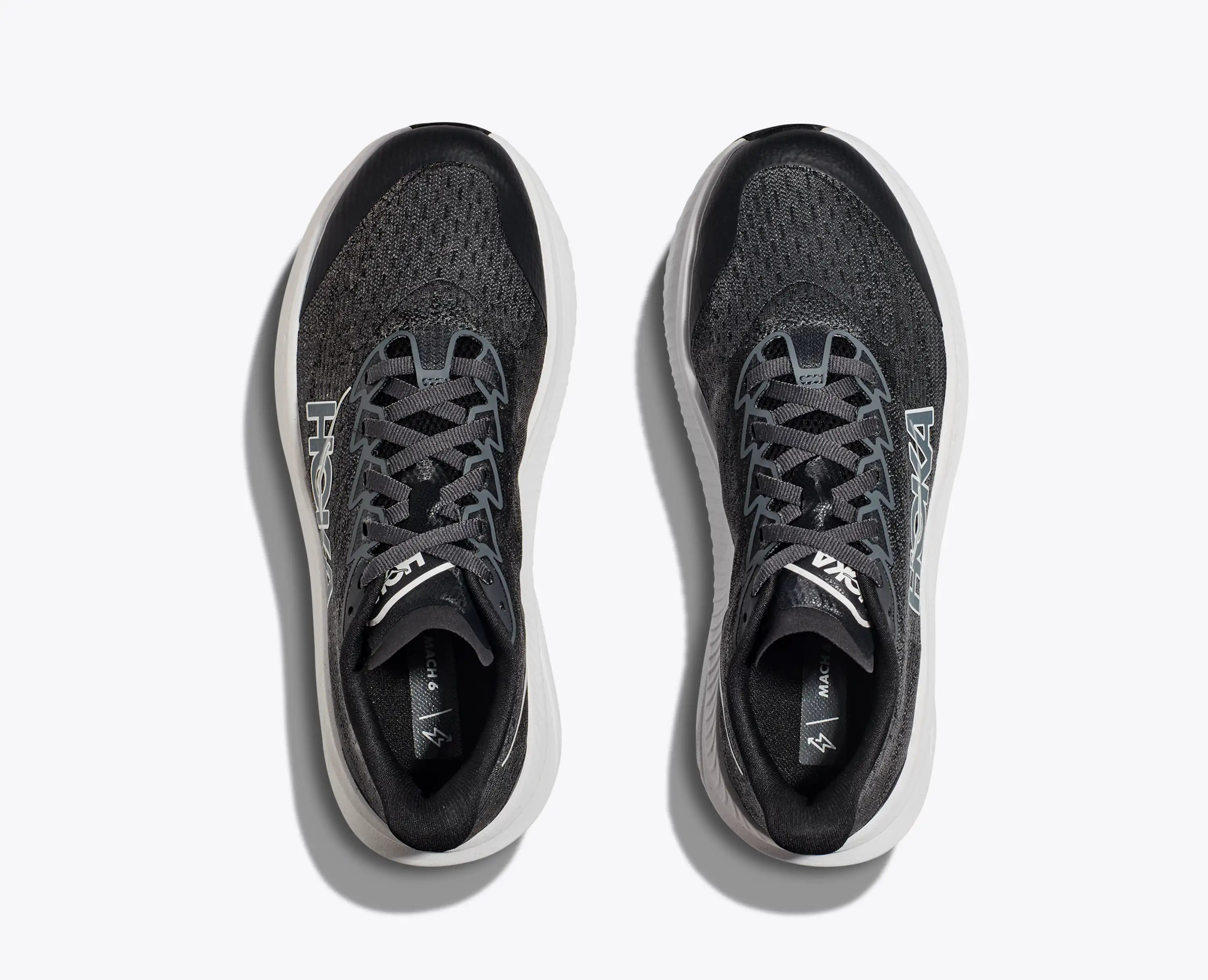 Hoka Big Kids Mach 6 Black White