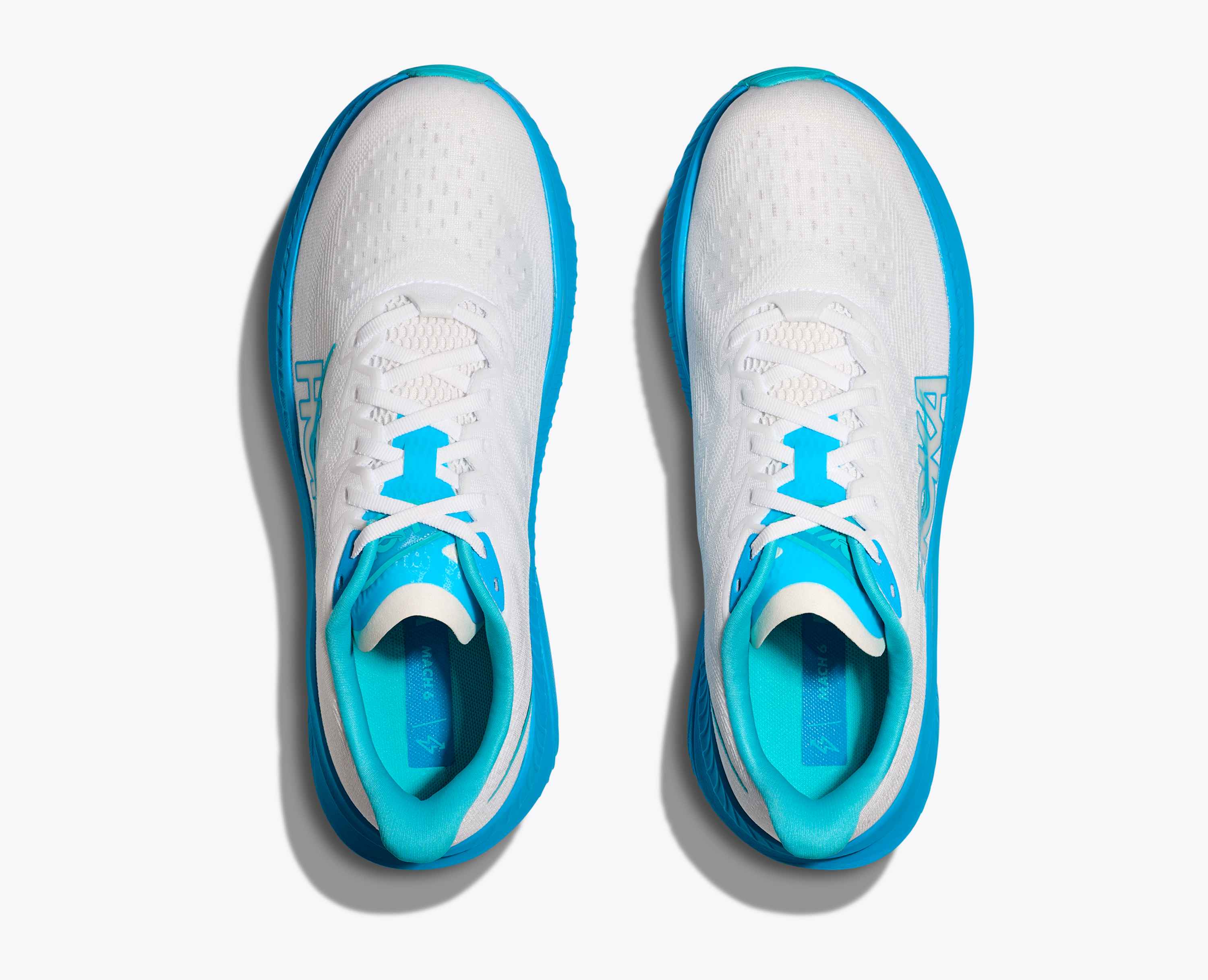 Hoka S Mach 6 White Skyward Blue