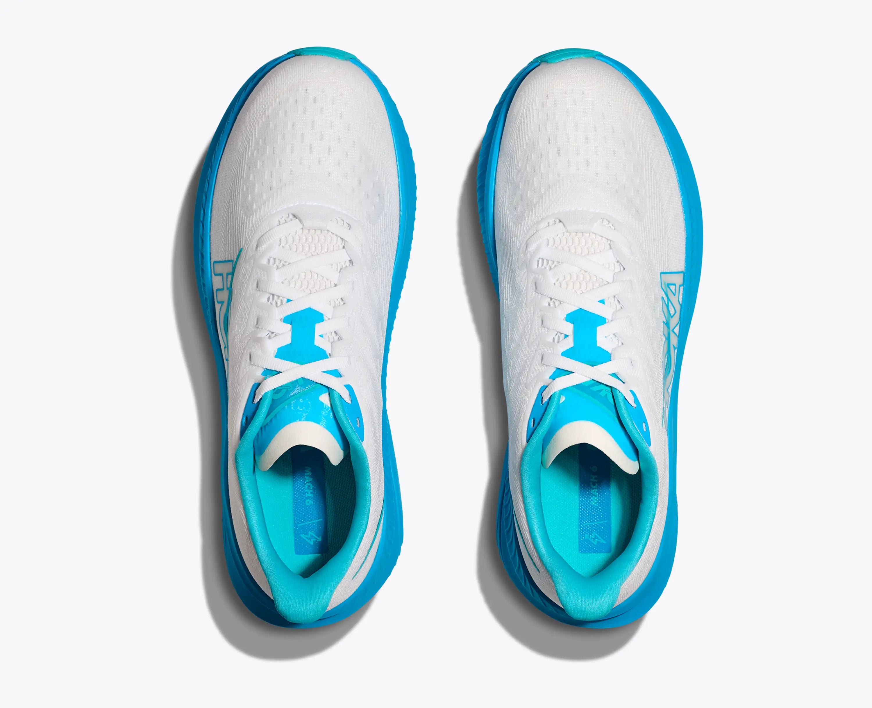 Hoka 'S Mach 6 White Skyward Blue