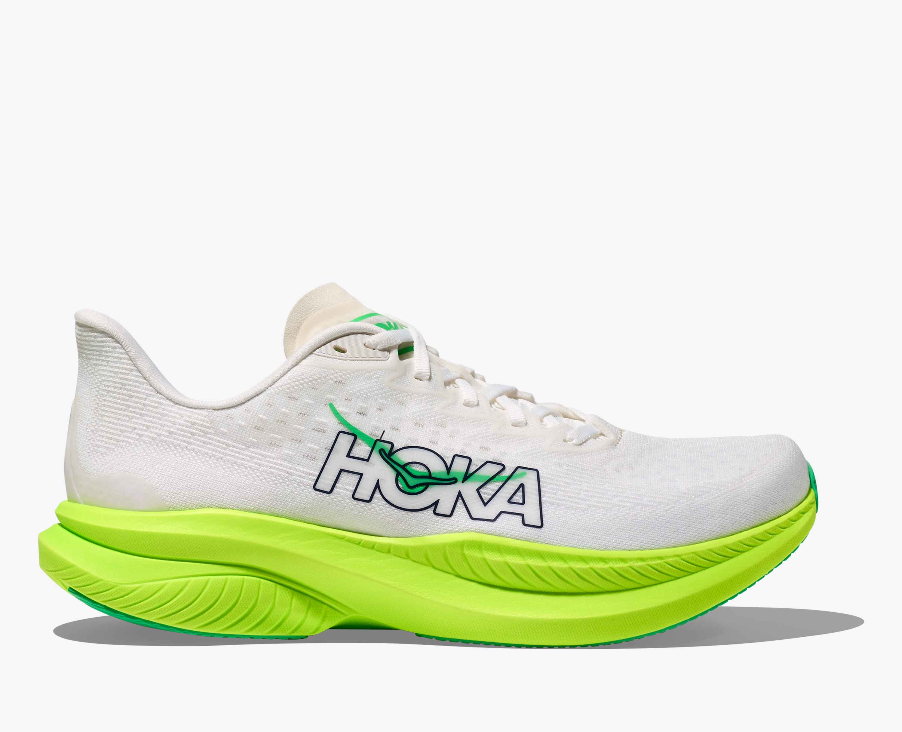 Hoka S Mach 6 White Neon Lime