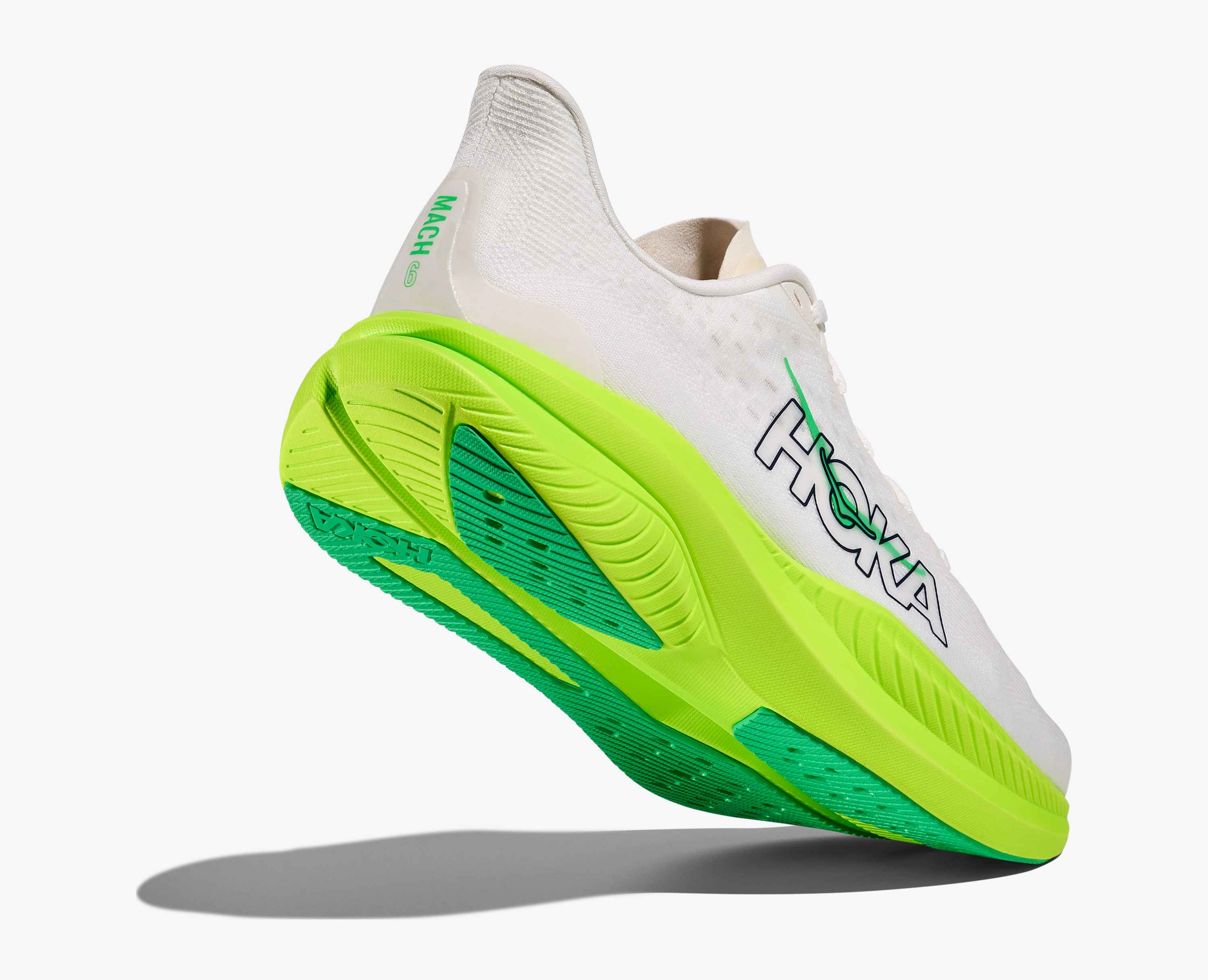 Hoka S Mach 6 White Neon Lime