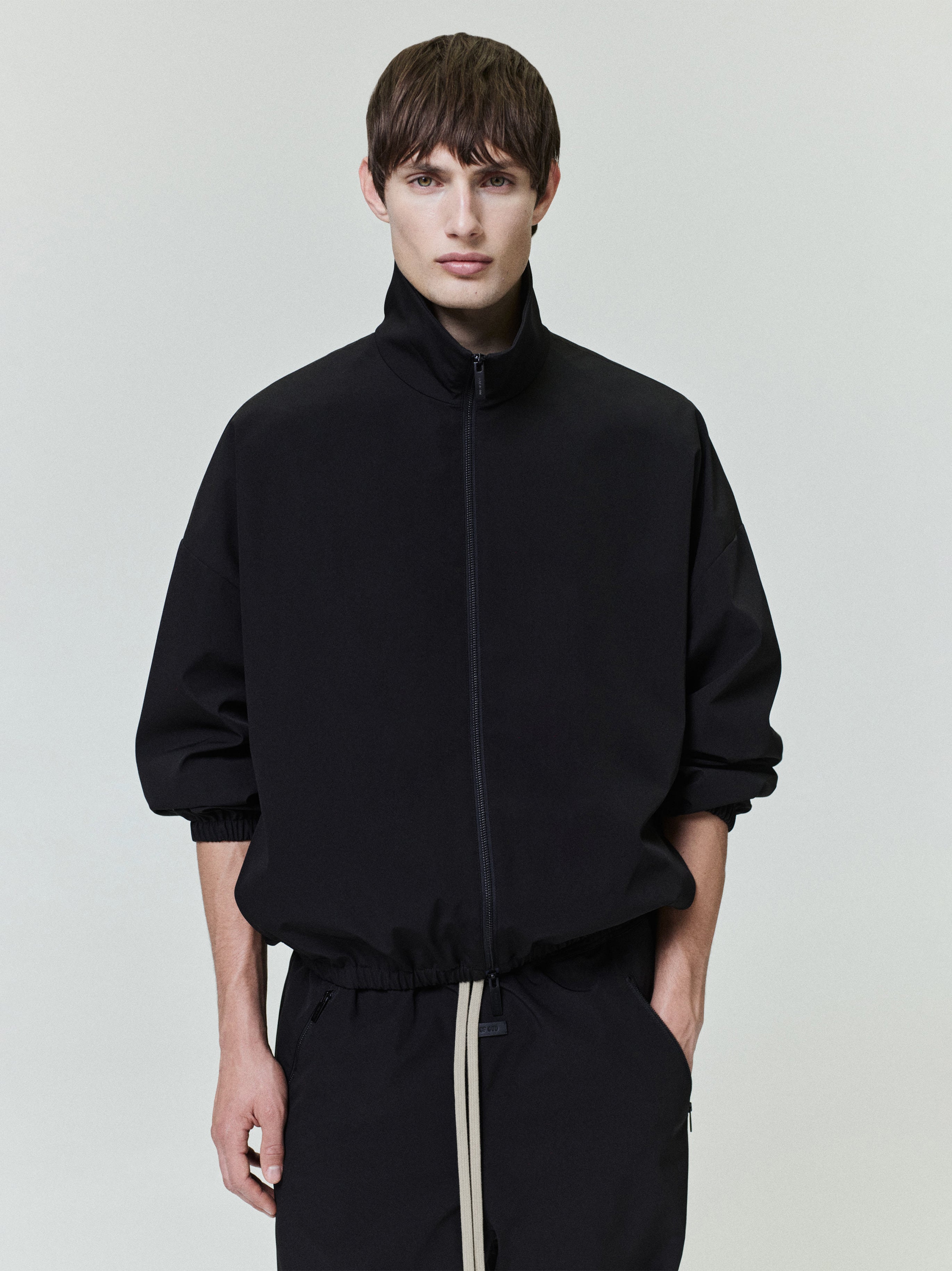 Essentials Nylon Track Jacket Black