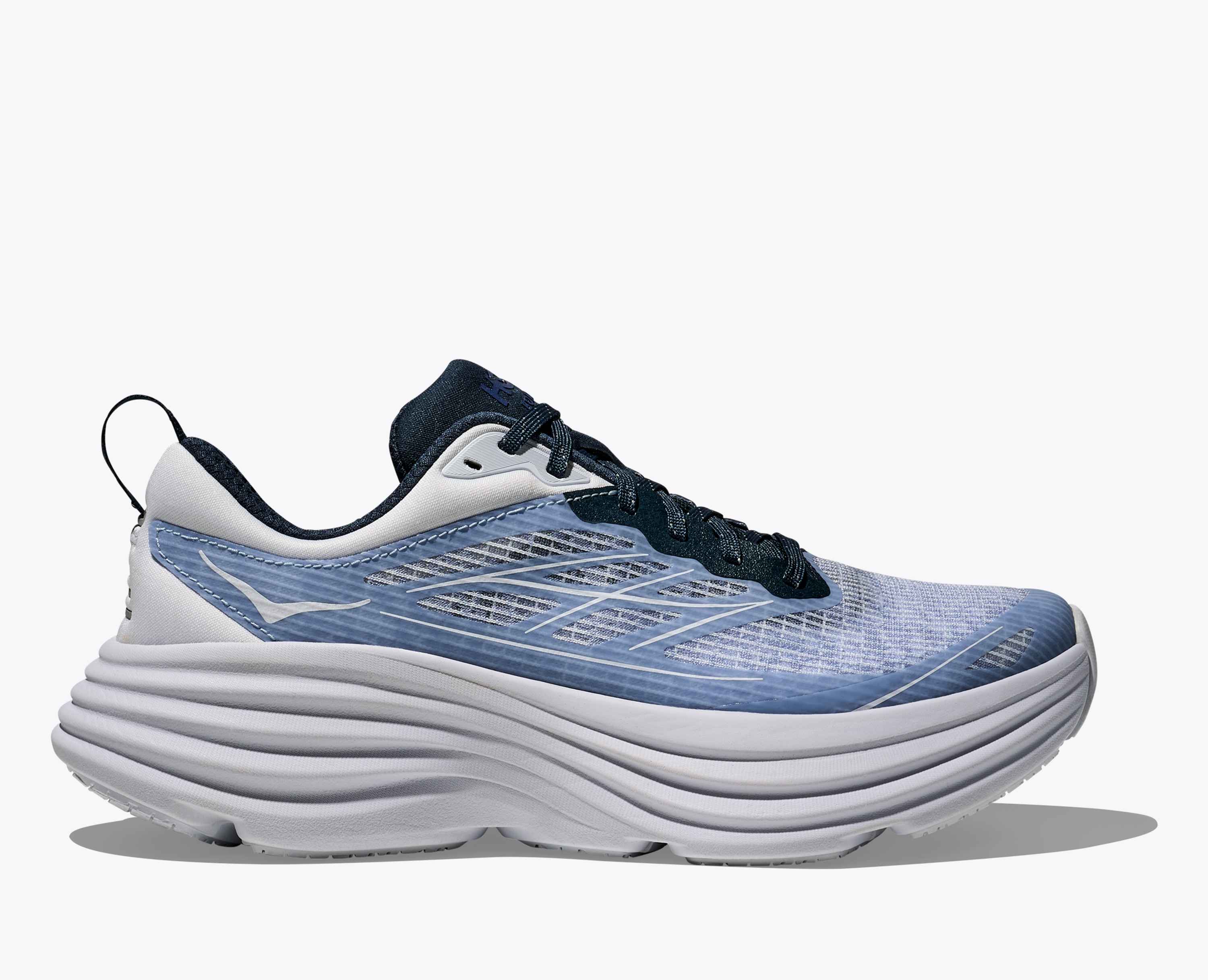 Hoka Stealth Tech Bondi 8 Caged Sea Ice Grape Agate