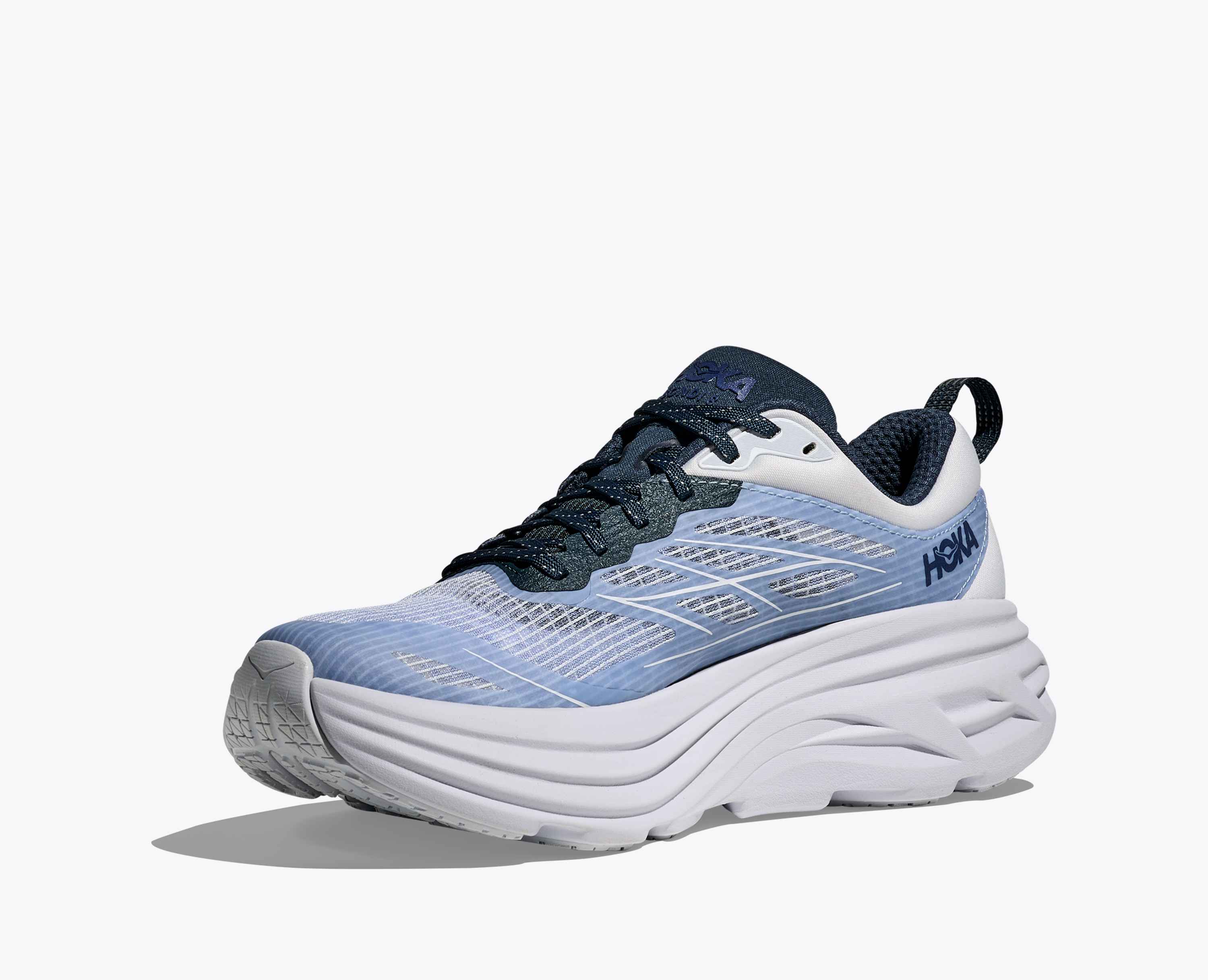 Hoka Stealth Tech Bondi 8 Caged Sea Ice Grape Agate