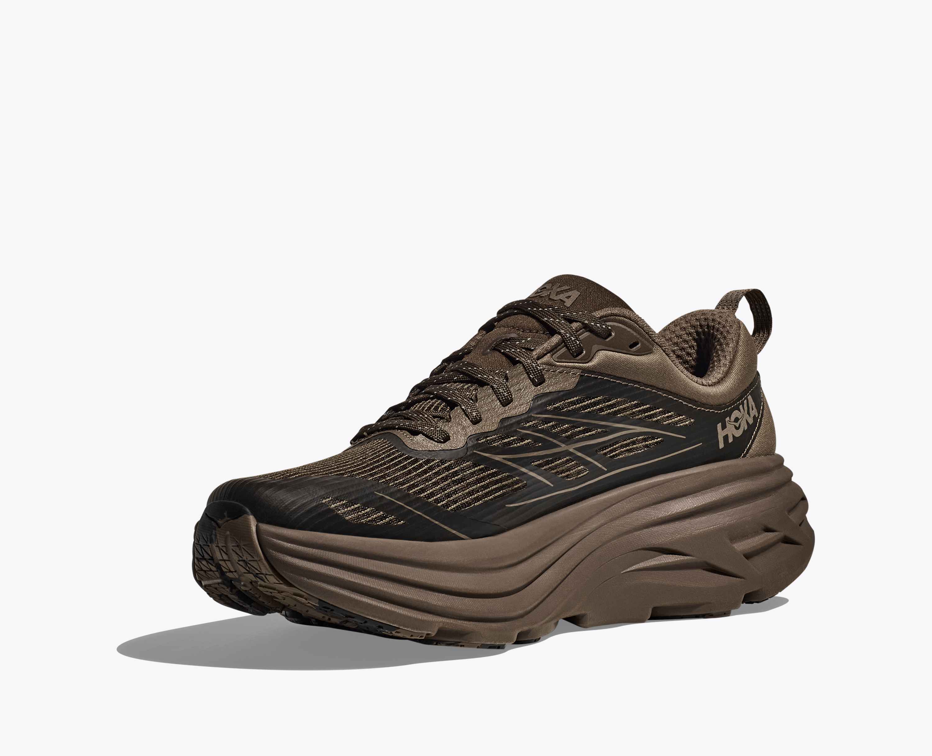 Hoka Stealth Tech Bondi 8 Caged Umber Deep Umber