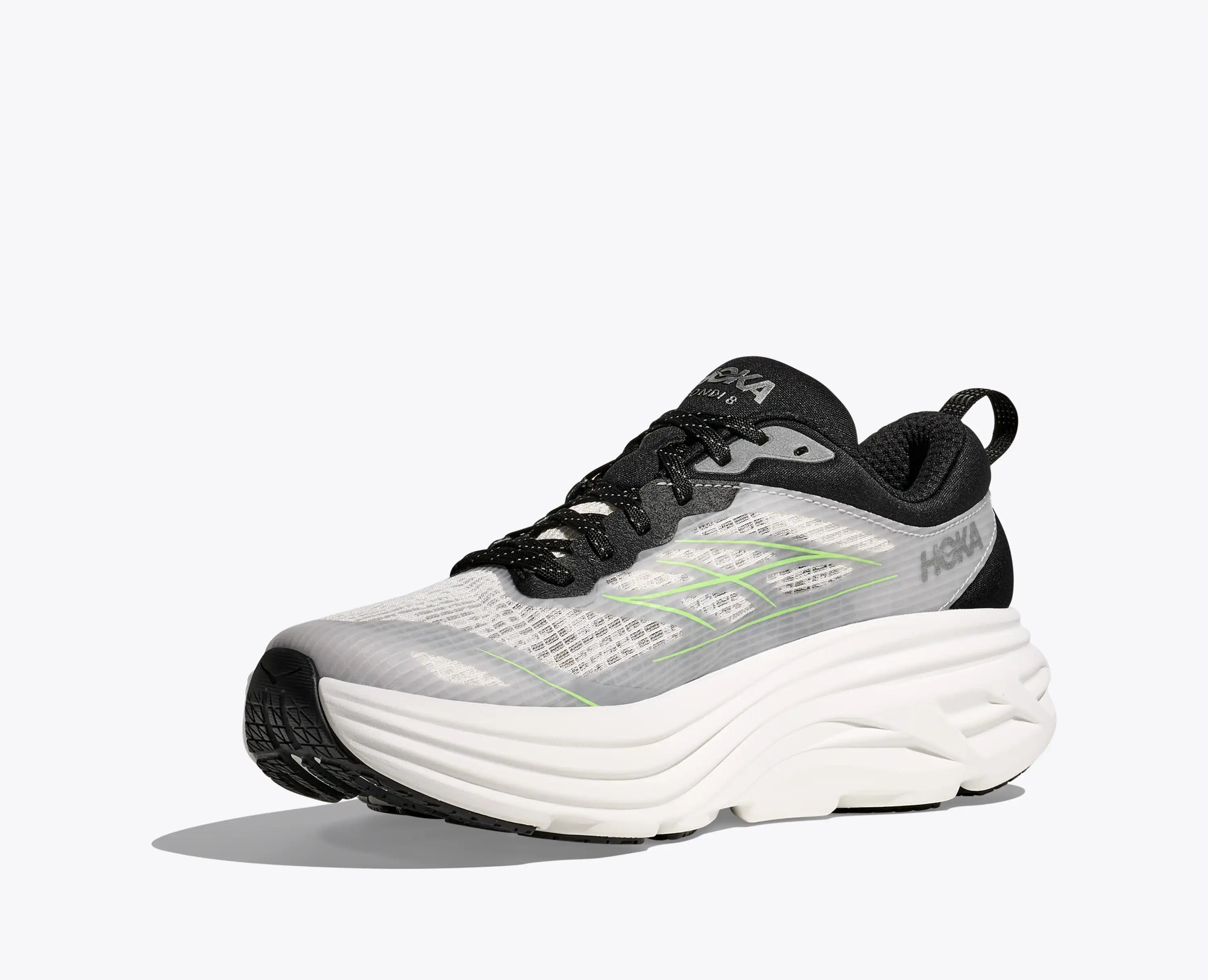 Hoka Stealth Tech Bondi 8 Caged White Tart Apple