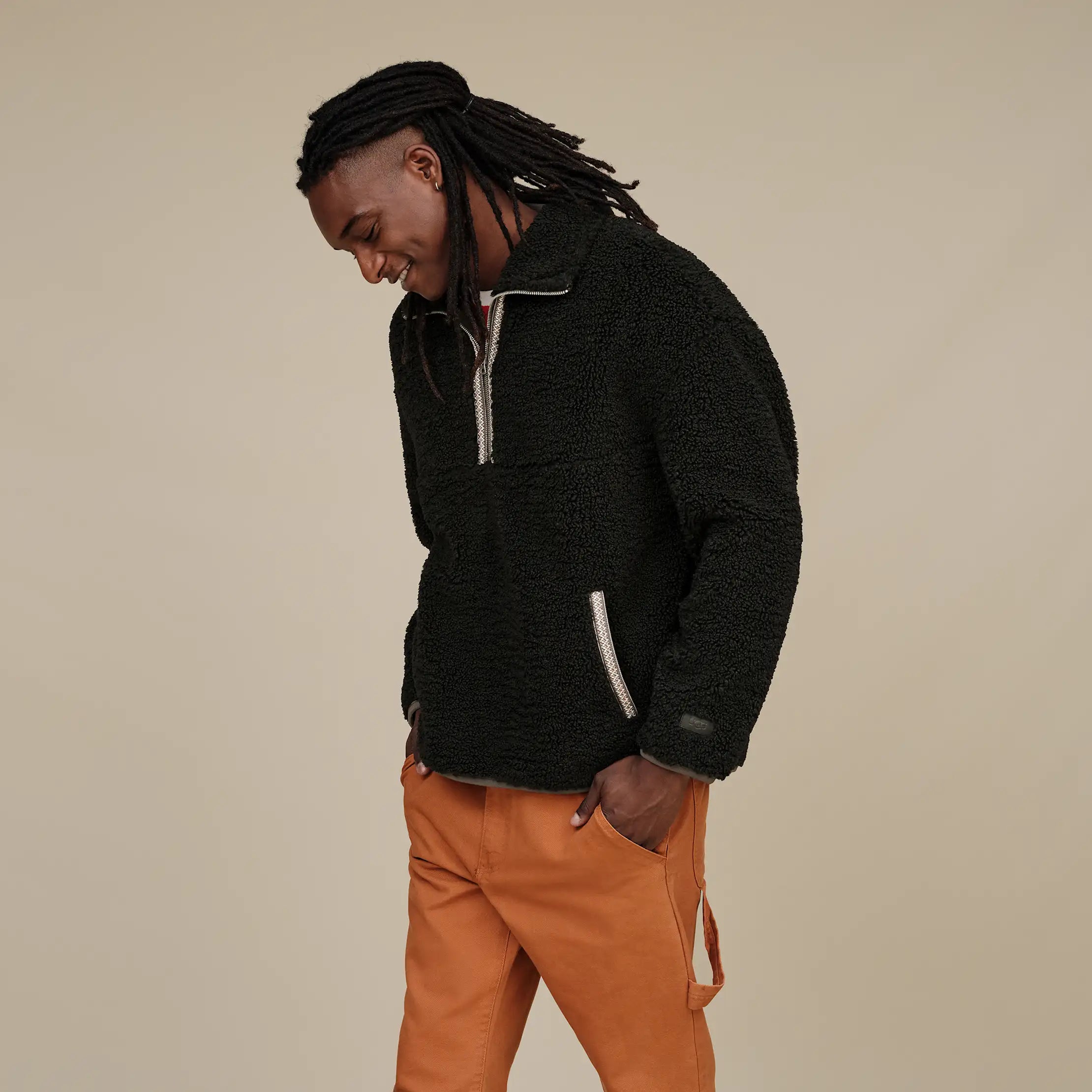 Ugg Uggbraid Half Zip Black