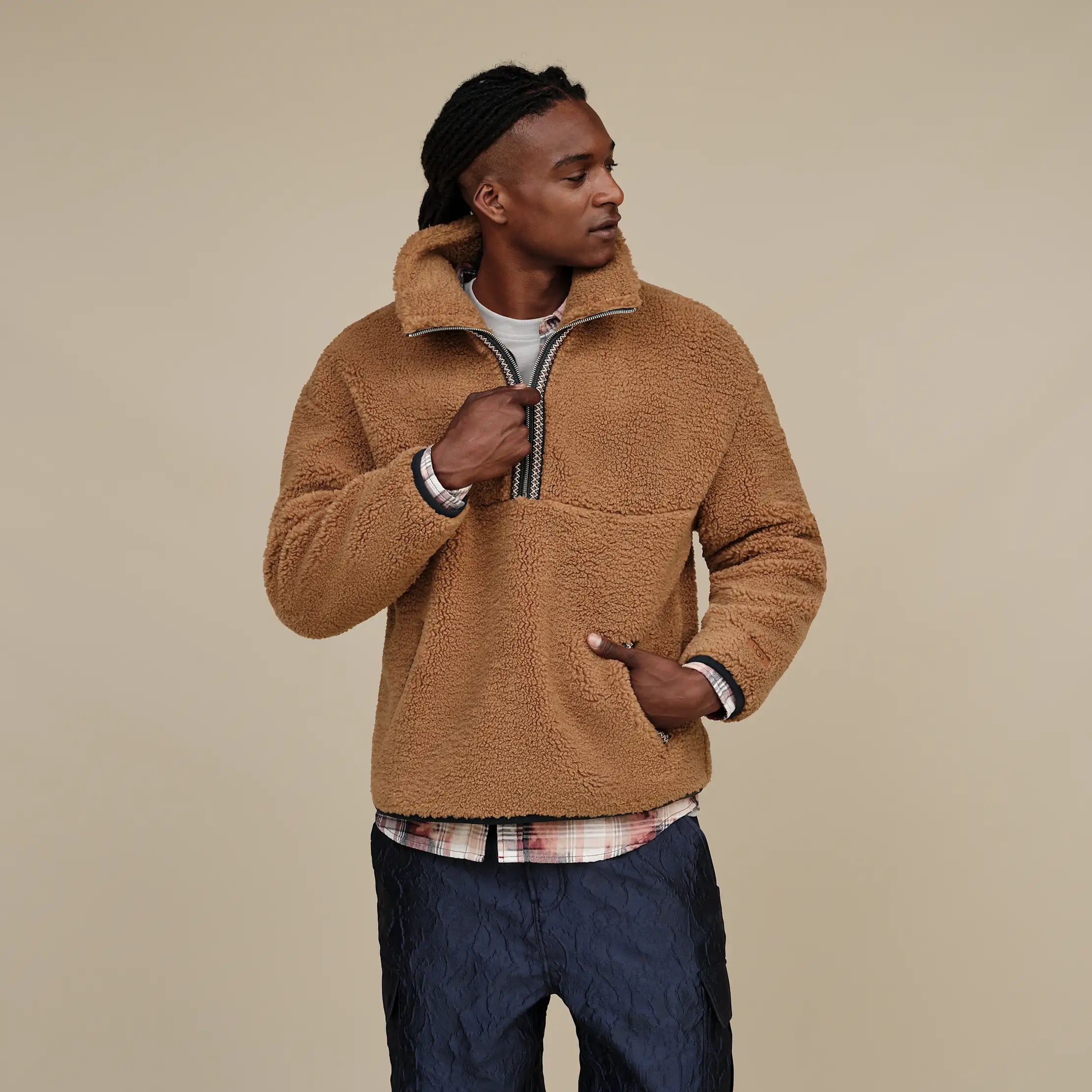Ugg Uggbraid Half Zip Chestnut