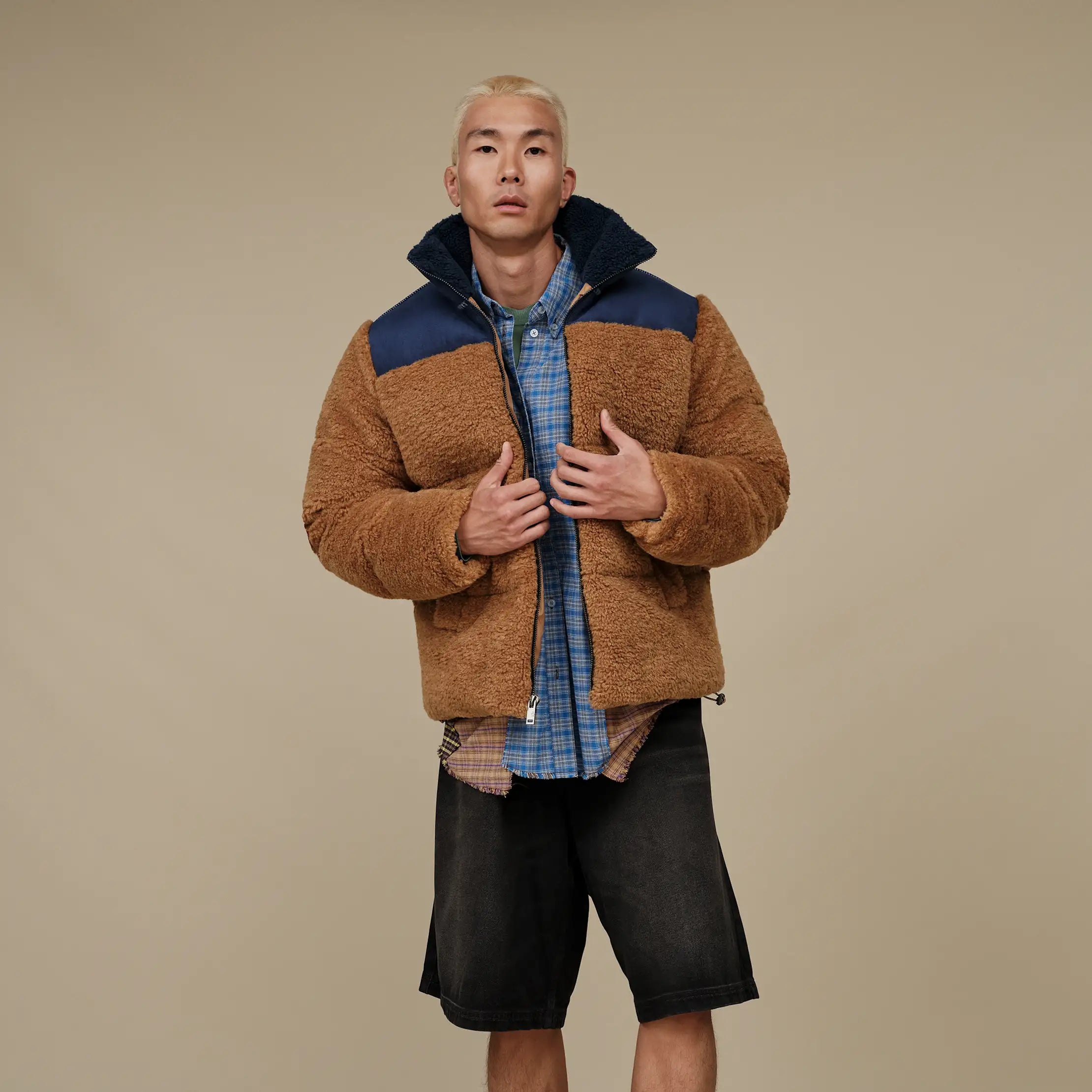 Ugg Emette Uggfluff Puffer Jacket Chestnut / Mariner
