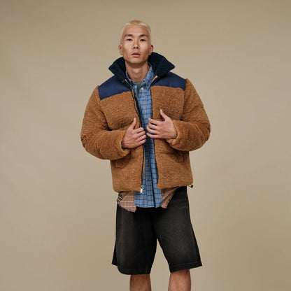 Ugg Emette Uggfluff Puffer Jacket Chestnut / Mariner