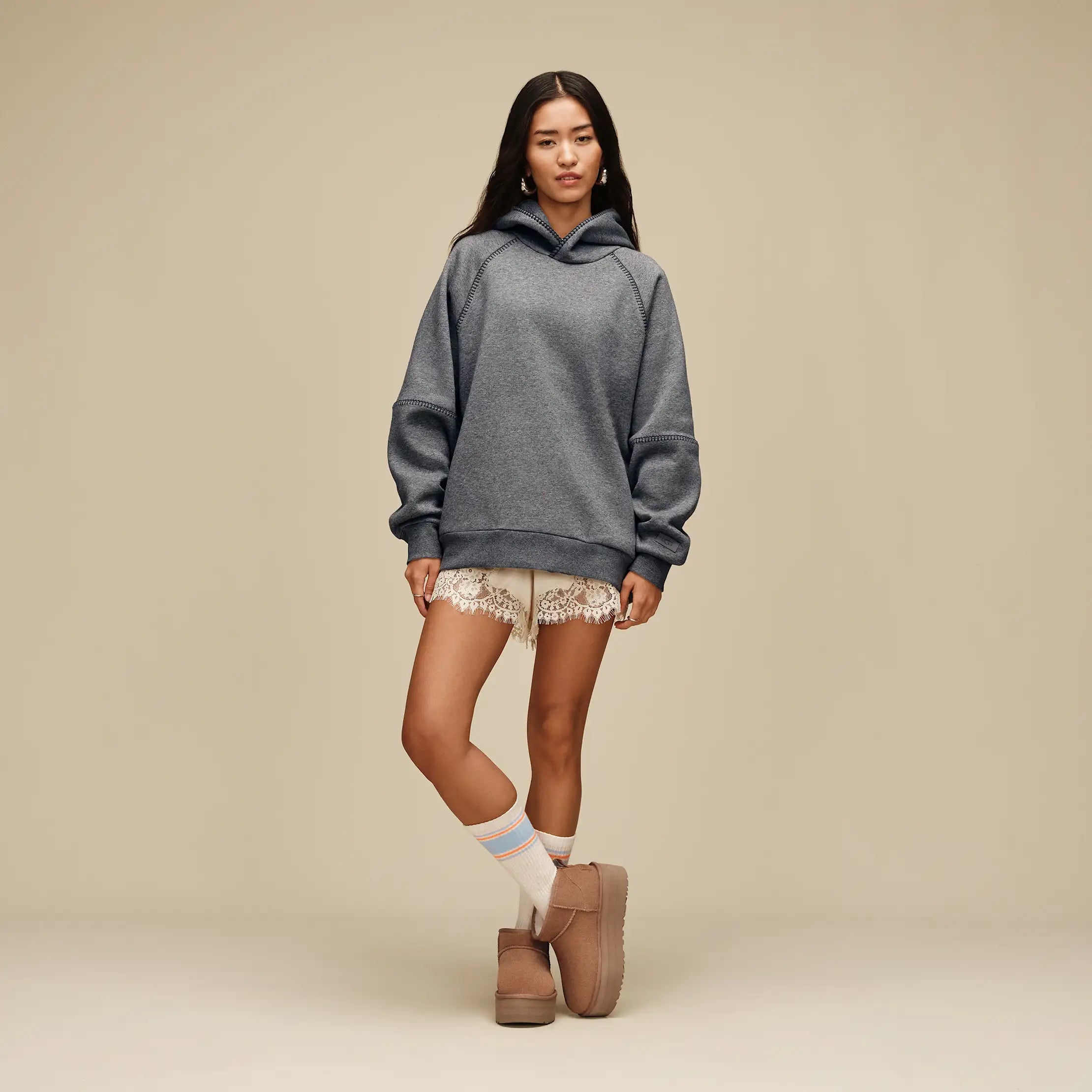Ugg Classic Hoodie Medium Grey Heather