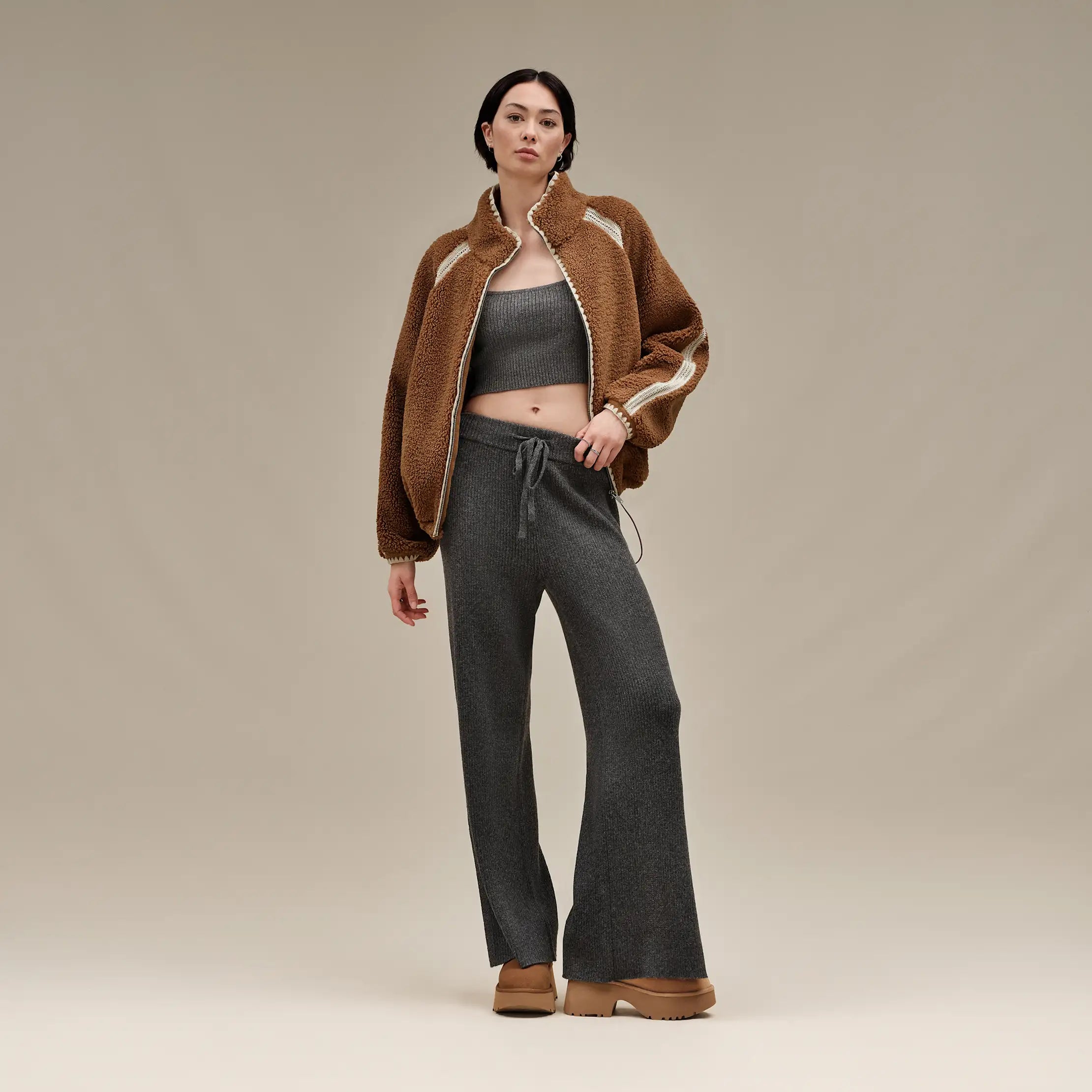 Ugg Nikia Crochet Uggfluff Jacket Chestnut