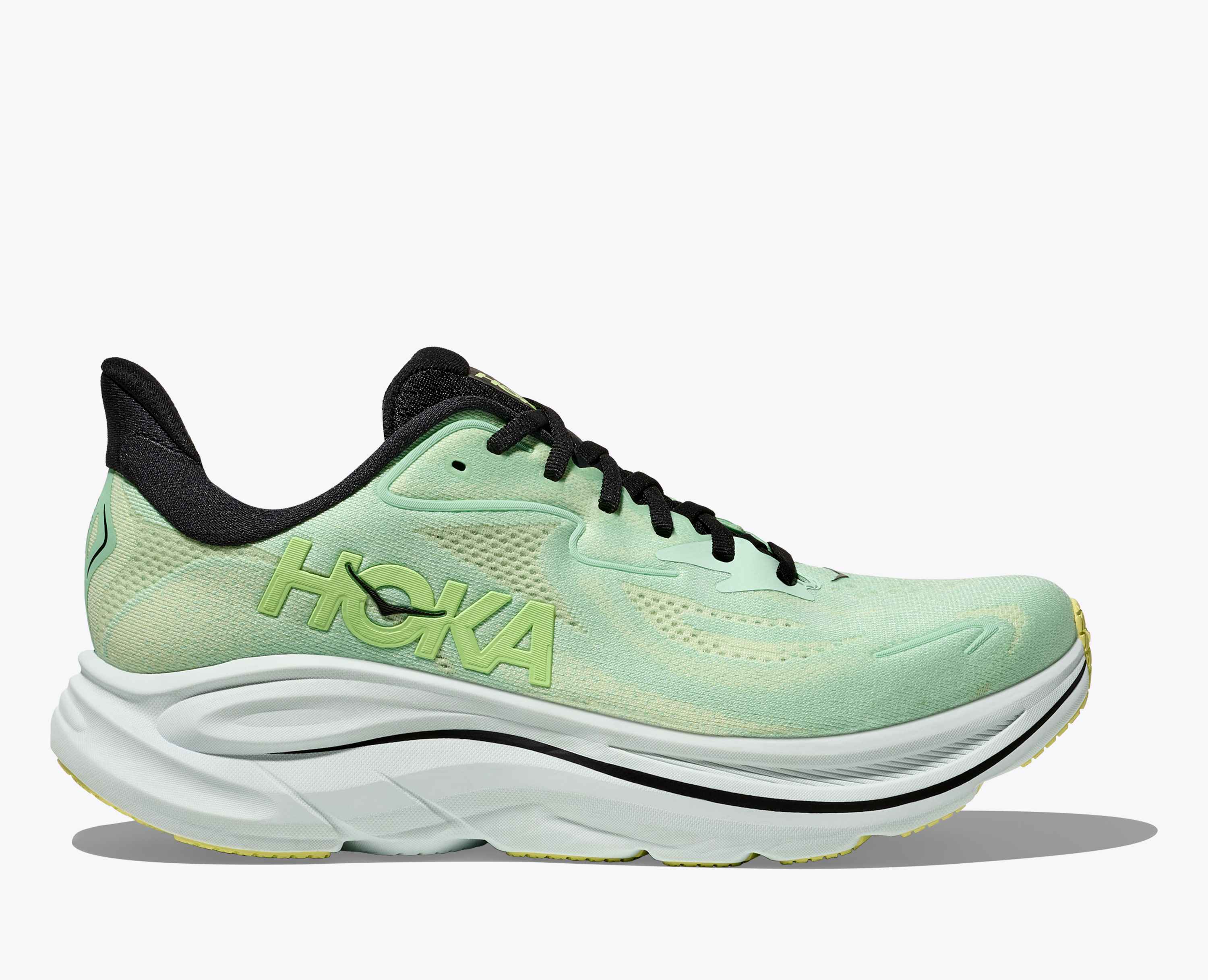 Hoka S Clifton 10 Mint Fluorite Luna Moth