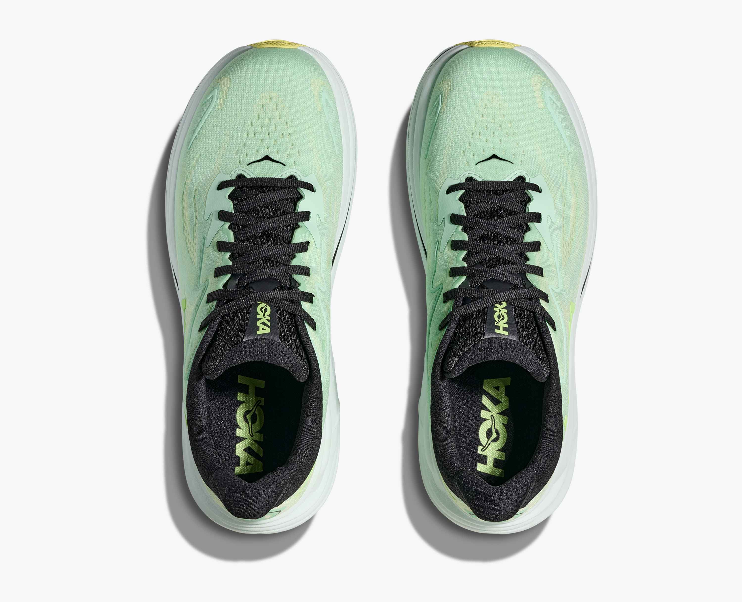 Hoka S Clifton 10 Mint Fluorite Luna Moth
