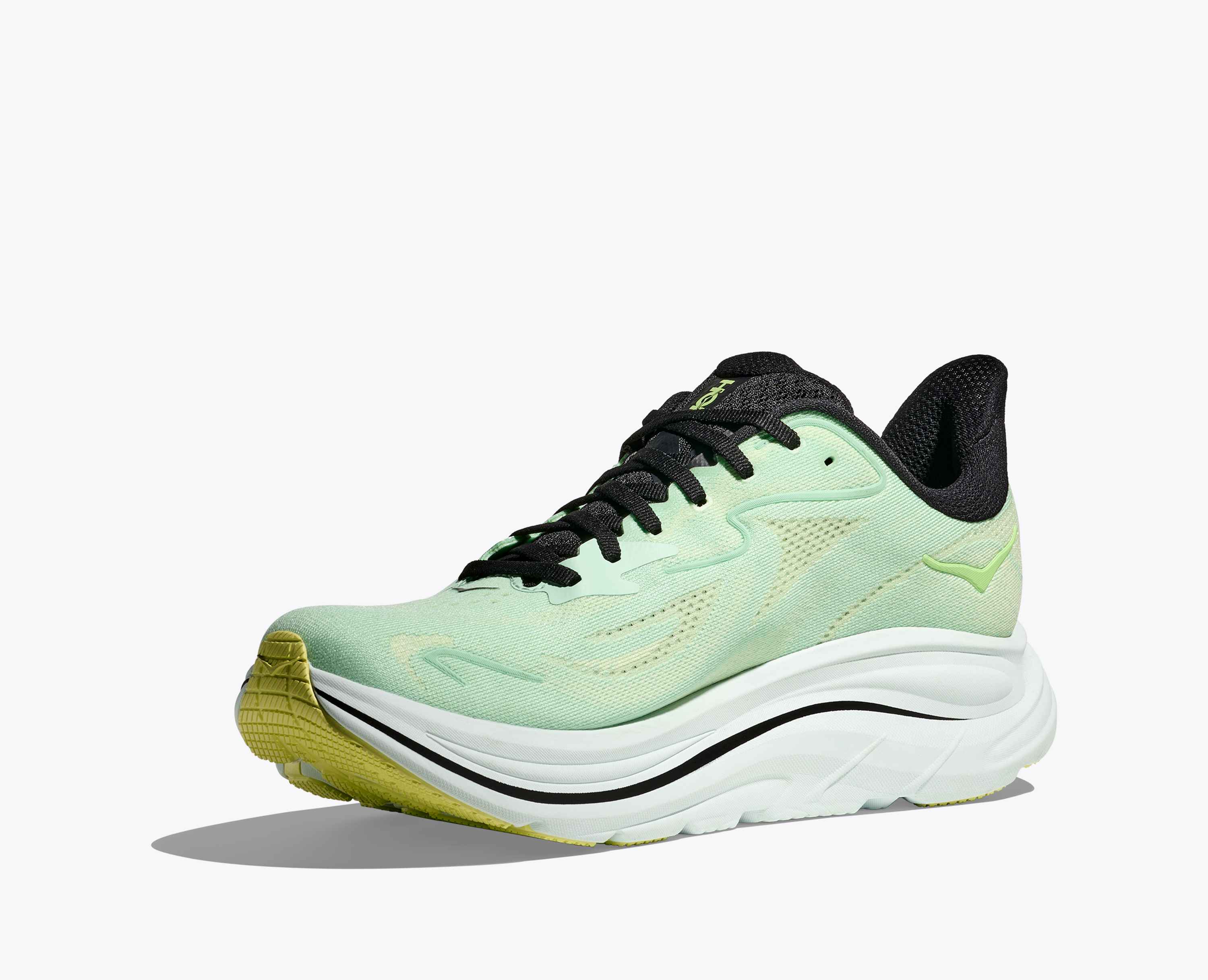 Hoka S Clifton 10 Mint Fluorite Luna Moth