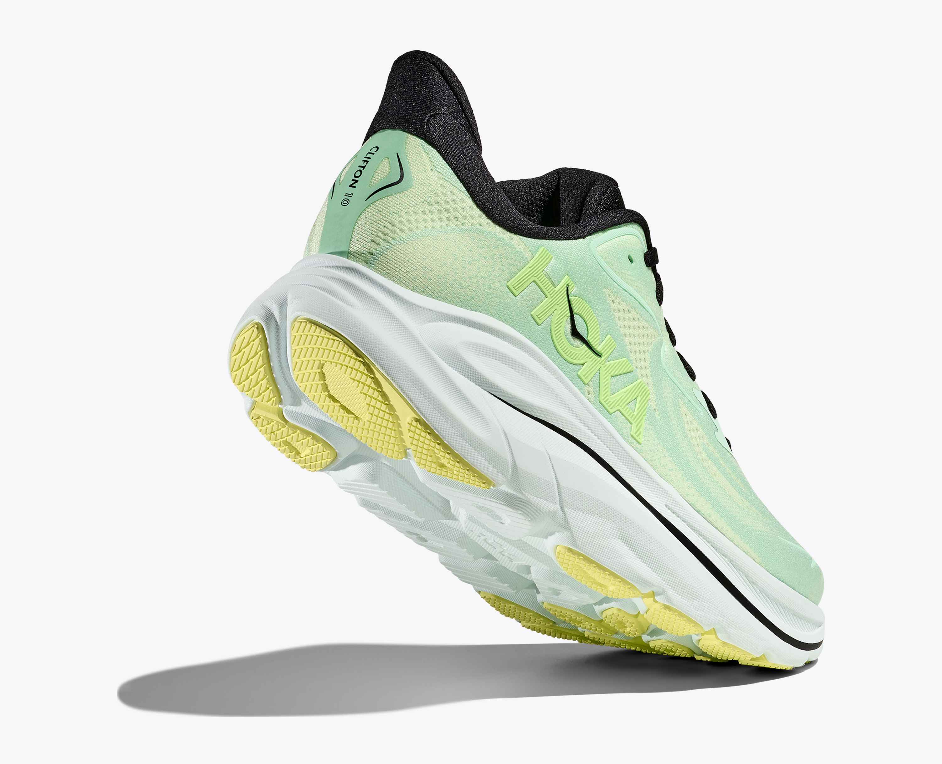 Hoka S Clifton 10 Mint Fluorite Luna Moth