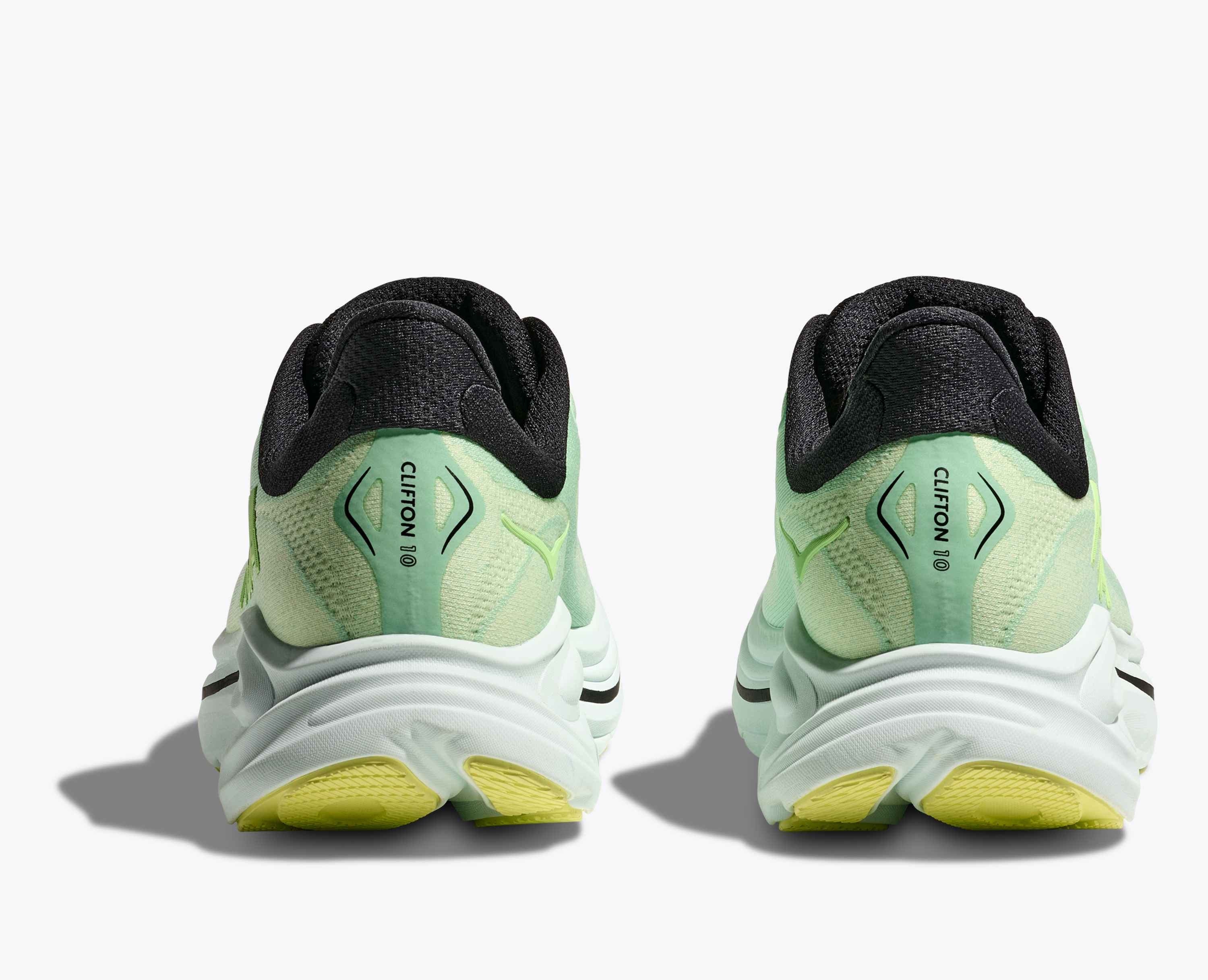 Hoka S Clifton 10 Mint Fluorite Luna Moth