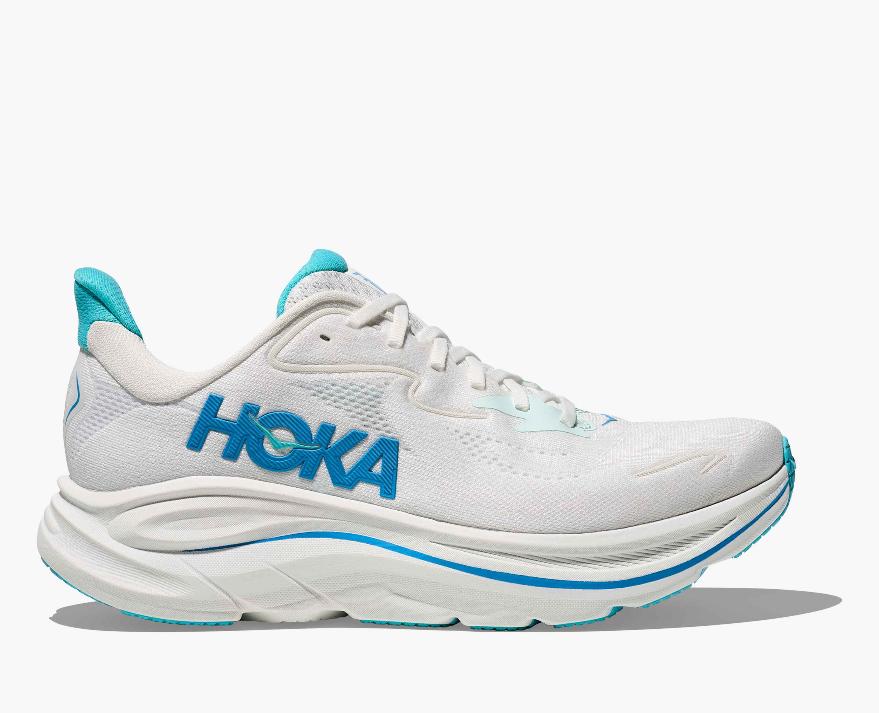 Hoka S Clifton 10 White Skyward Blue
