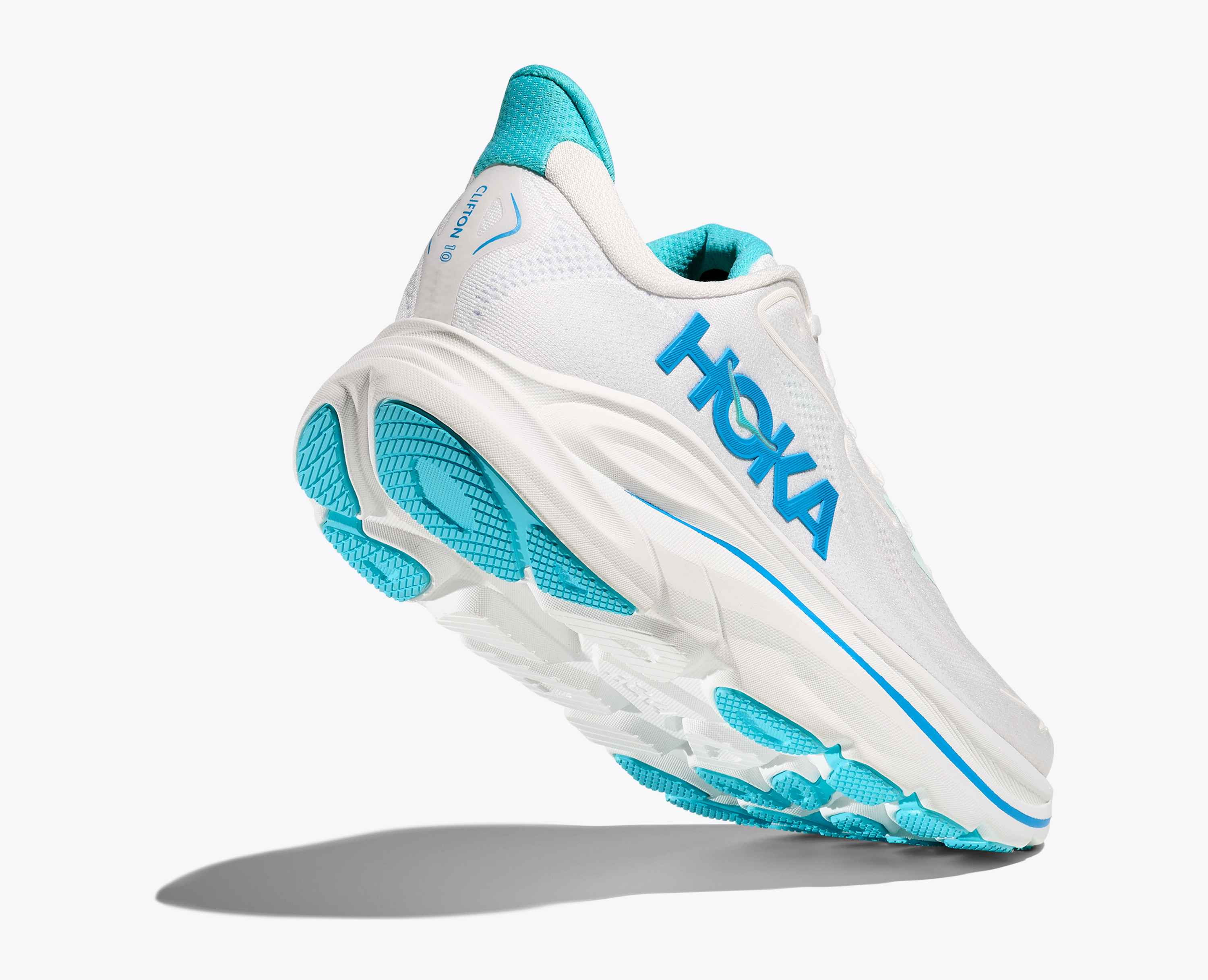 Hoka S Clifton 10 White Skyward Blue