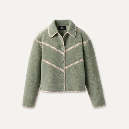 Ugg Ellison Uggfluff Shell Jacket Green Fog Heather