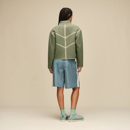 Ugg Ellison Uggfluff Shell Jacket Green Fog Heather