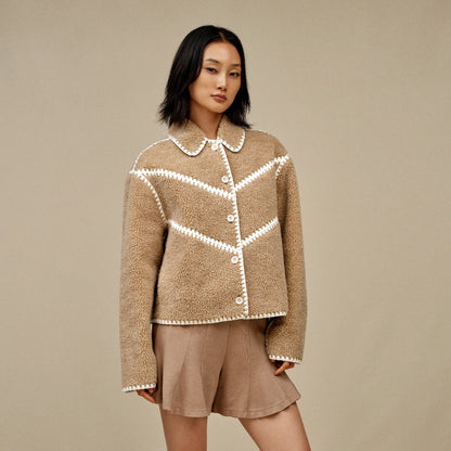 Ugg Ellison Uggfluff Shell Jacket Sand Heather