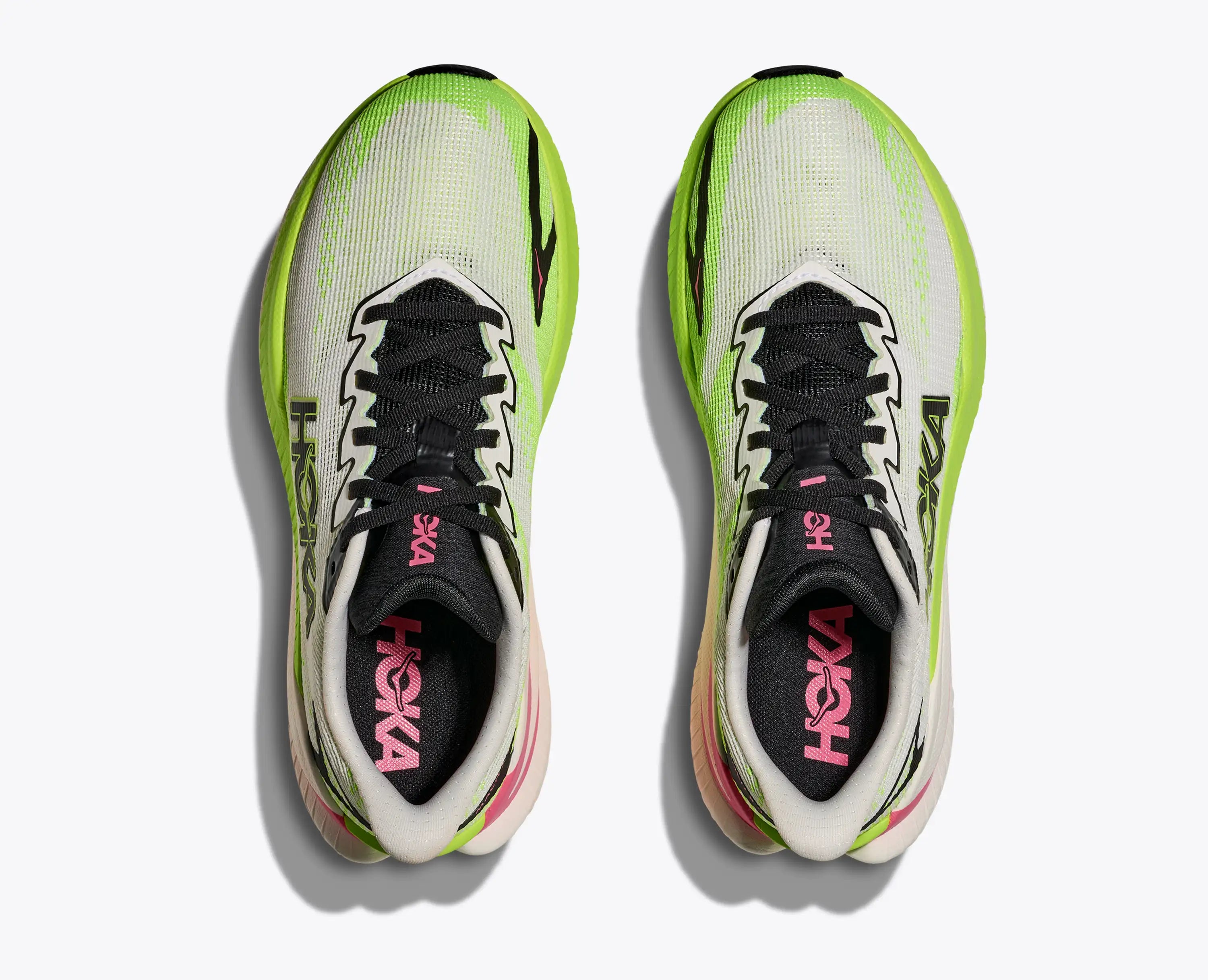 Hoka Women'S Mach X 3 White Neon Lime