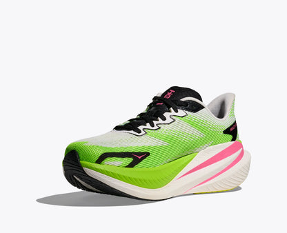 Hoka Women'S Mach X 3 White Neon Lime