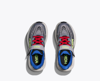 Hoka Little Kids Clifton 10 Foggy Grey Black