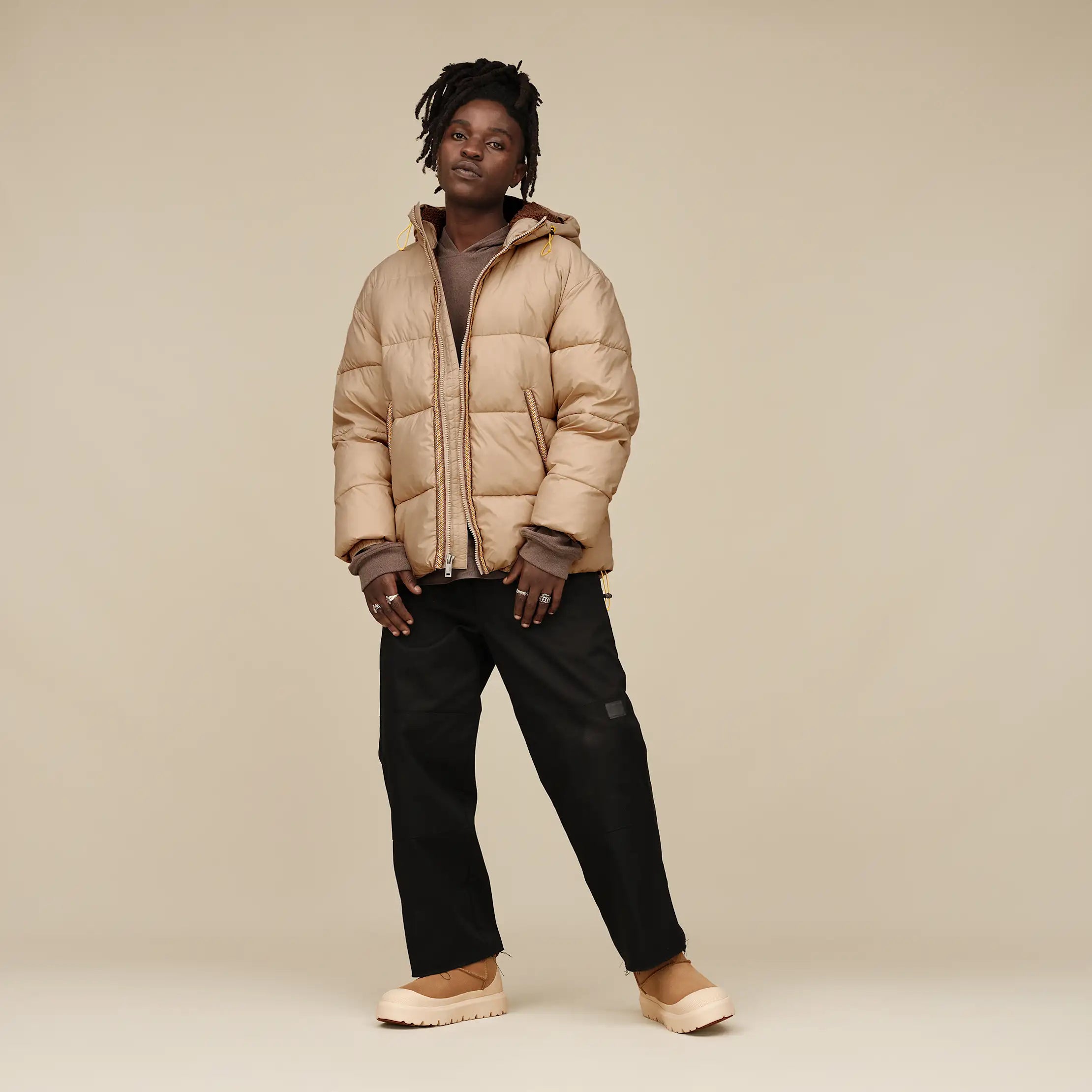 Ugg Xayden Uggbraid Puffer Jacket Mustard Seed / Summer Wheat