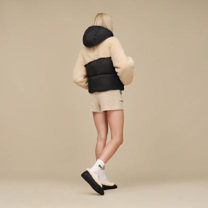 Ugg Mykah Uggbraid Puffer Jacket Black / Cream
