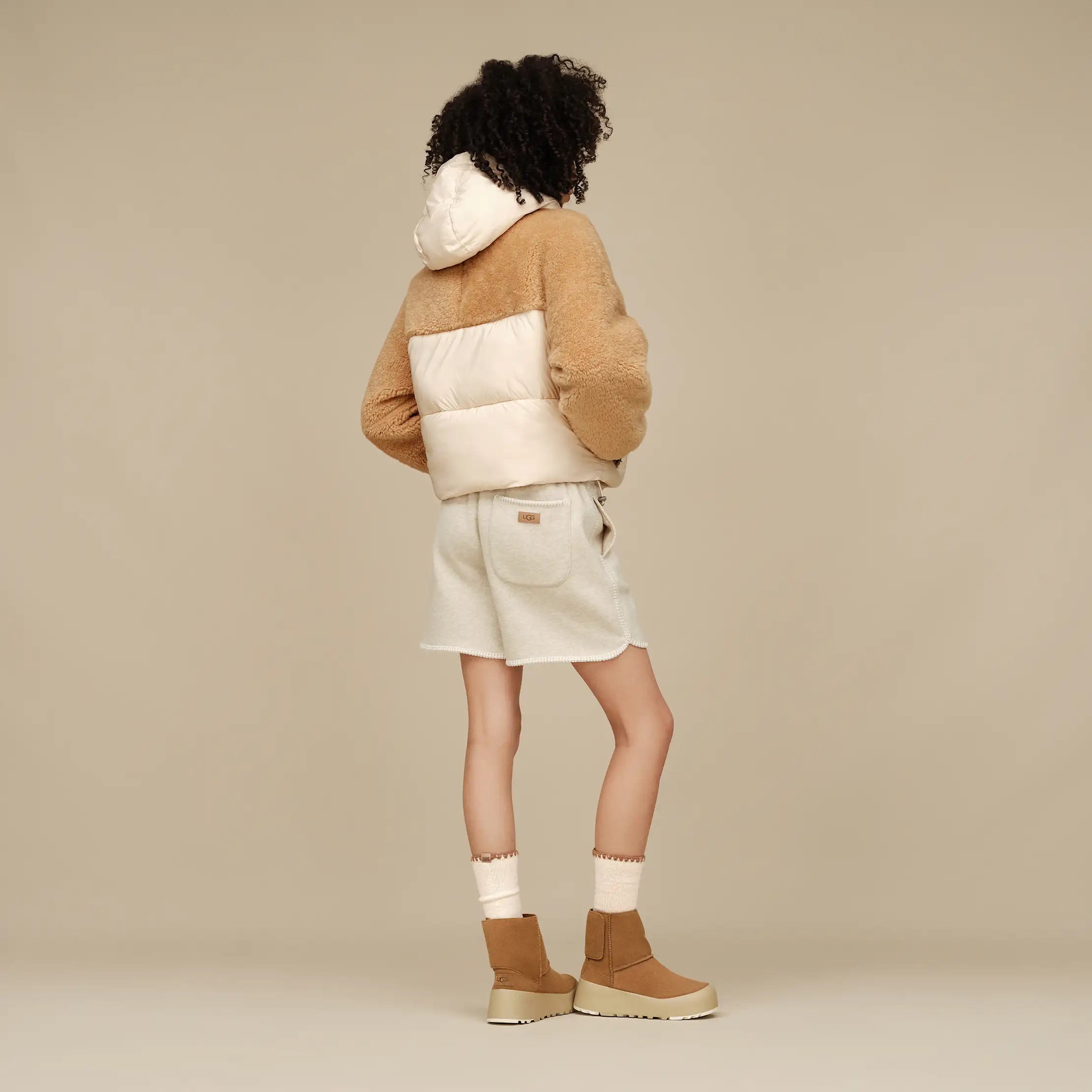 Ugg Mykah Uggbraid Puffer Jacket Cream / Sand