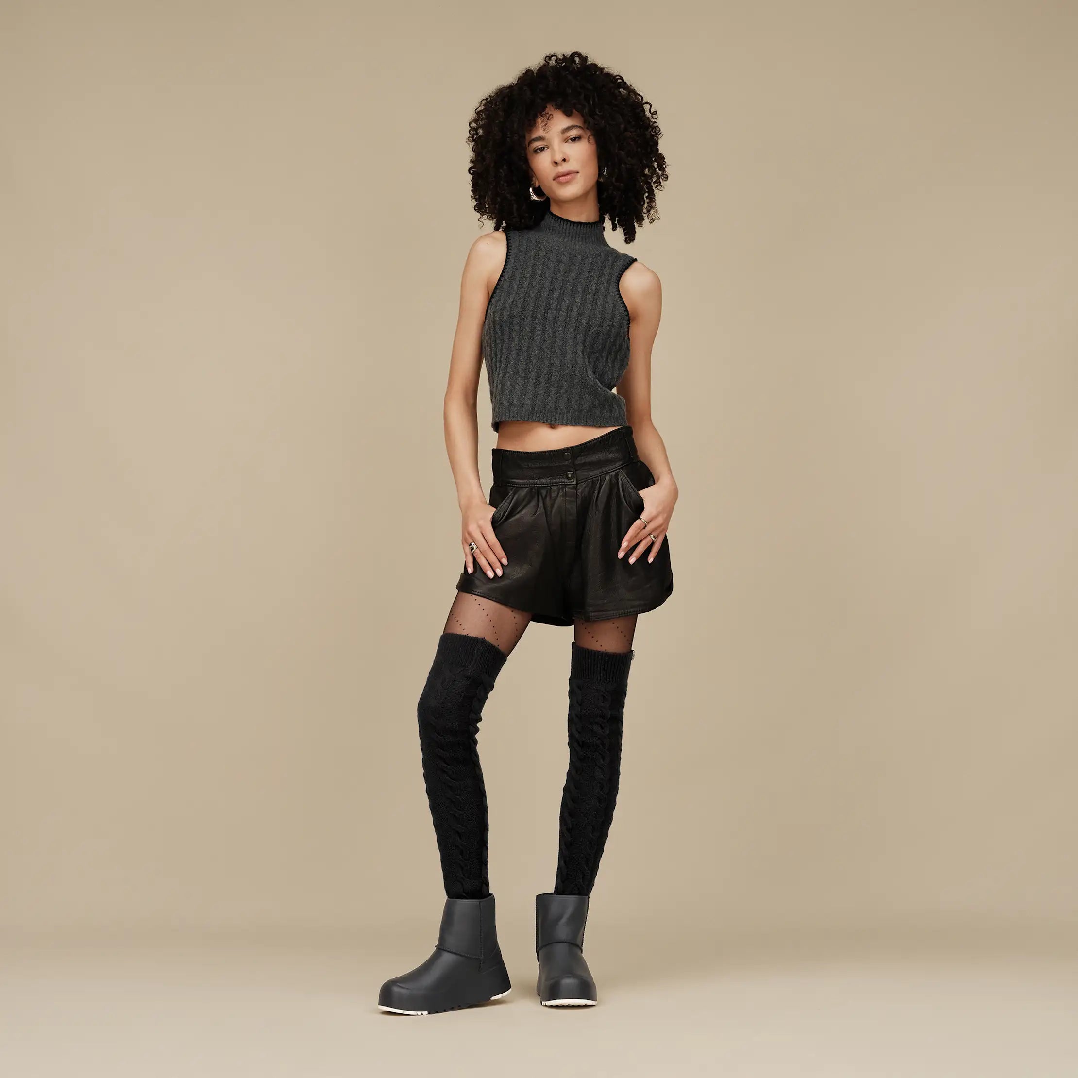Ugg Zanika Thigh High Cable Black